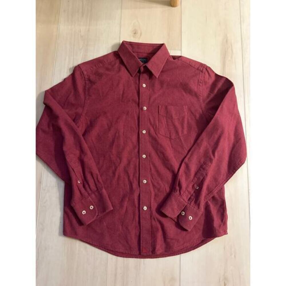 UNTUCKit Sherwood Regular‎ Fit Dre Red 100% Cotton Button Down Casual Mens M